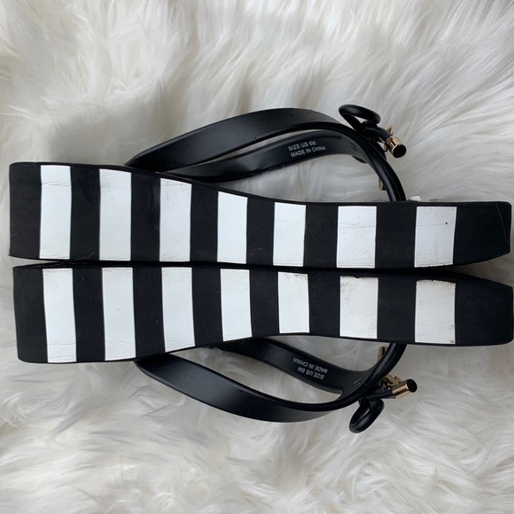 Kate Spade Striped Bow Wedge Flip Flops - Picture 3 of 8